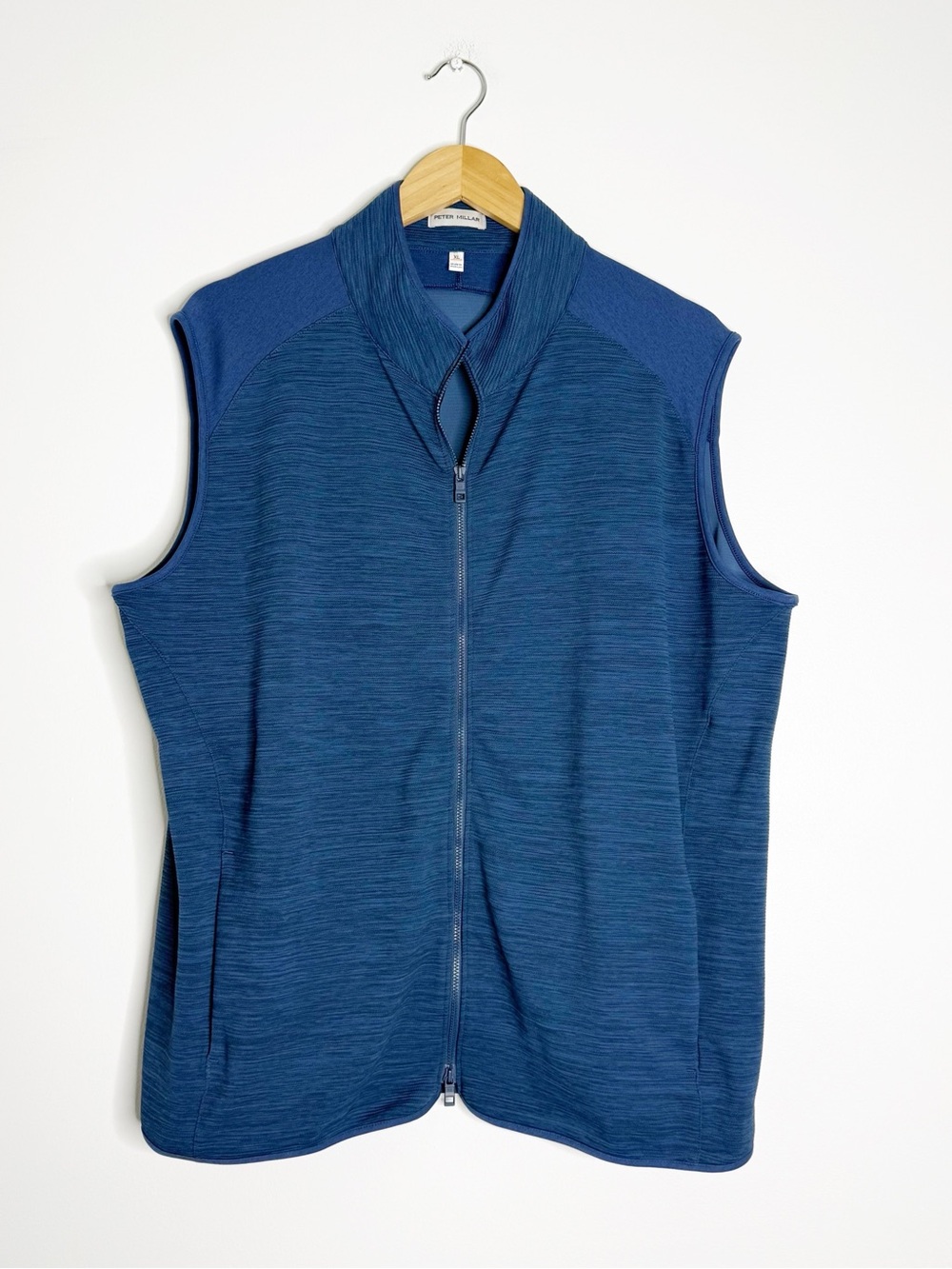 Peter Millar Men’s XL Blue Full Zip Performance Vest Recycled Polyester Golf